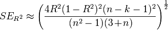 R<sup>2</sup> standard error formula
